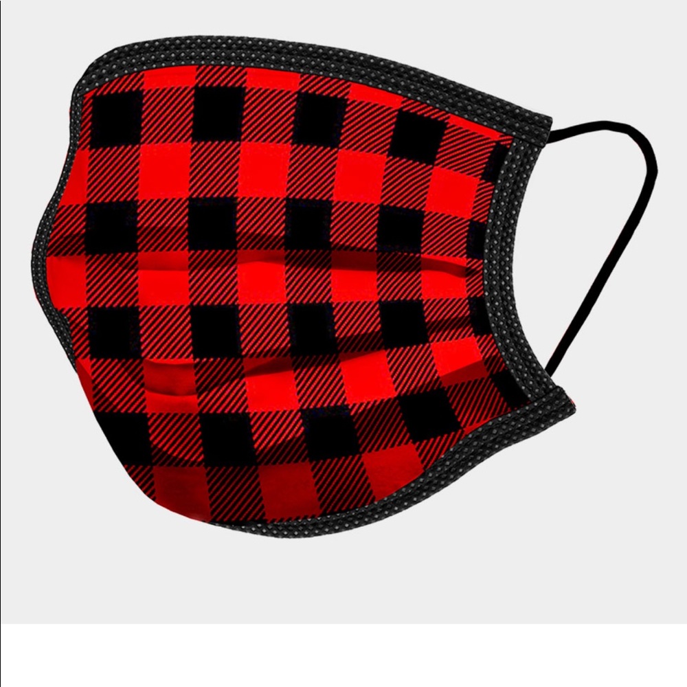 Women’s Red & Black Gingham Mask